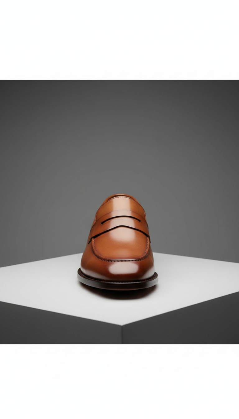 Polished Brown Leather Loafer