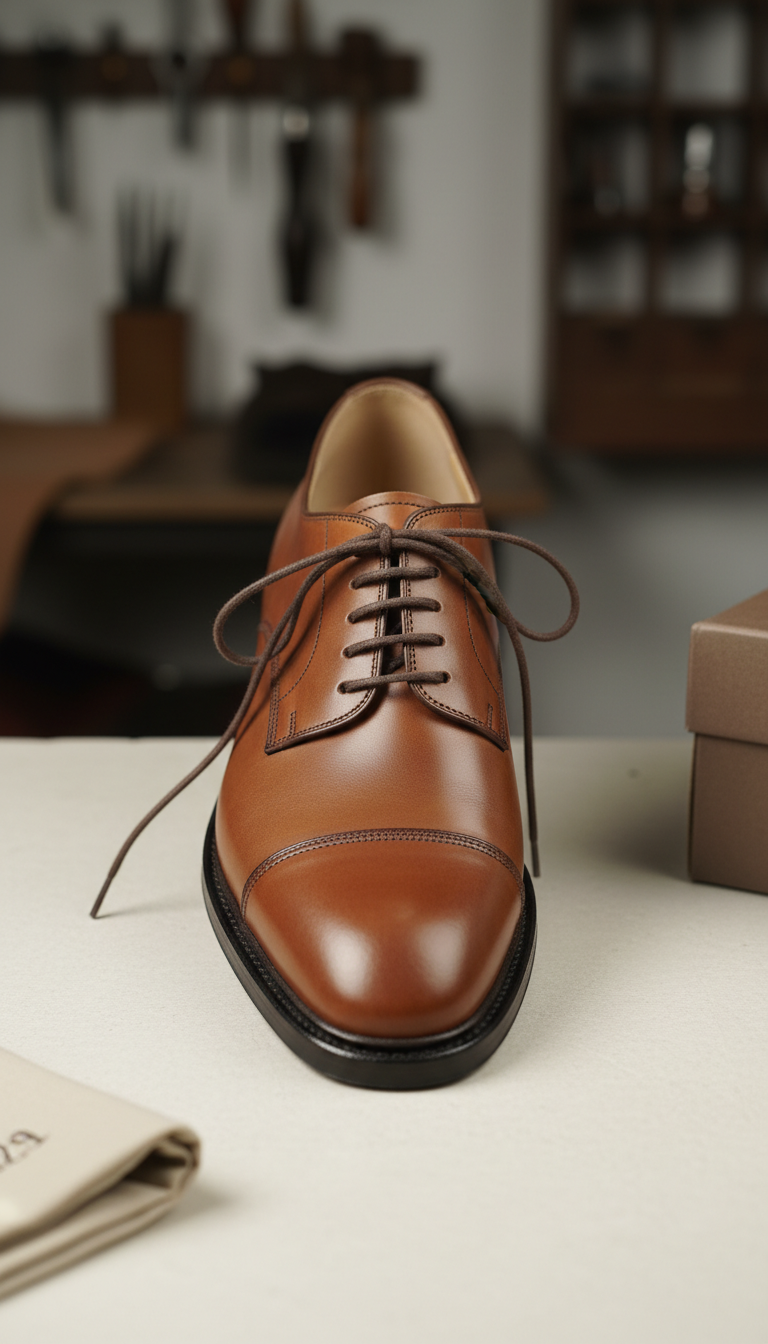Chestnut Stitch Cap-Toe Derby Shoe