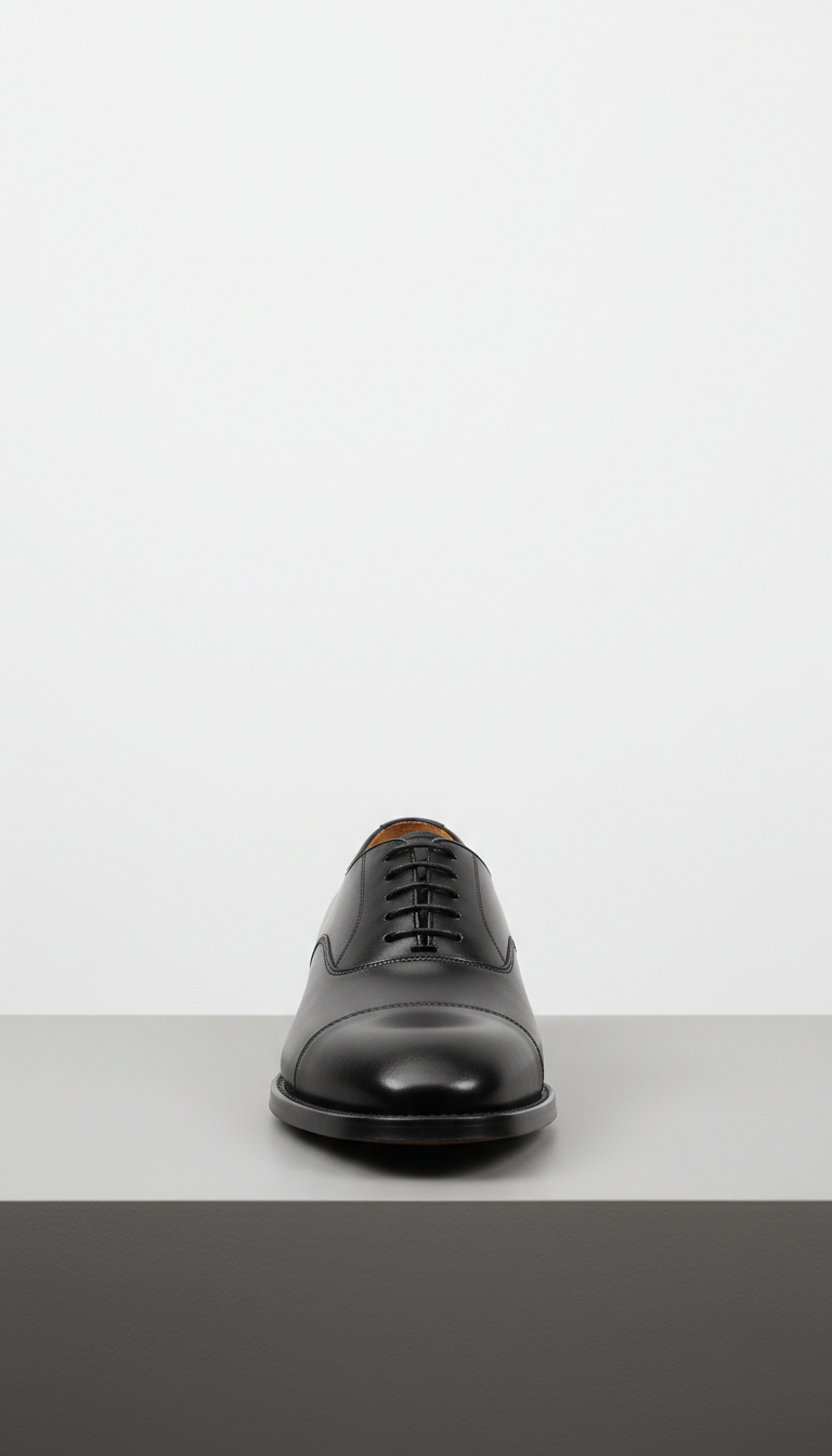 Black Italian Leather Oxford
