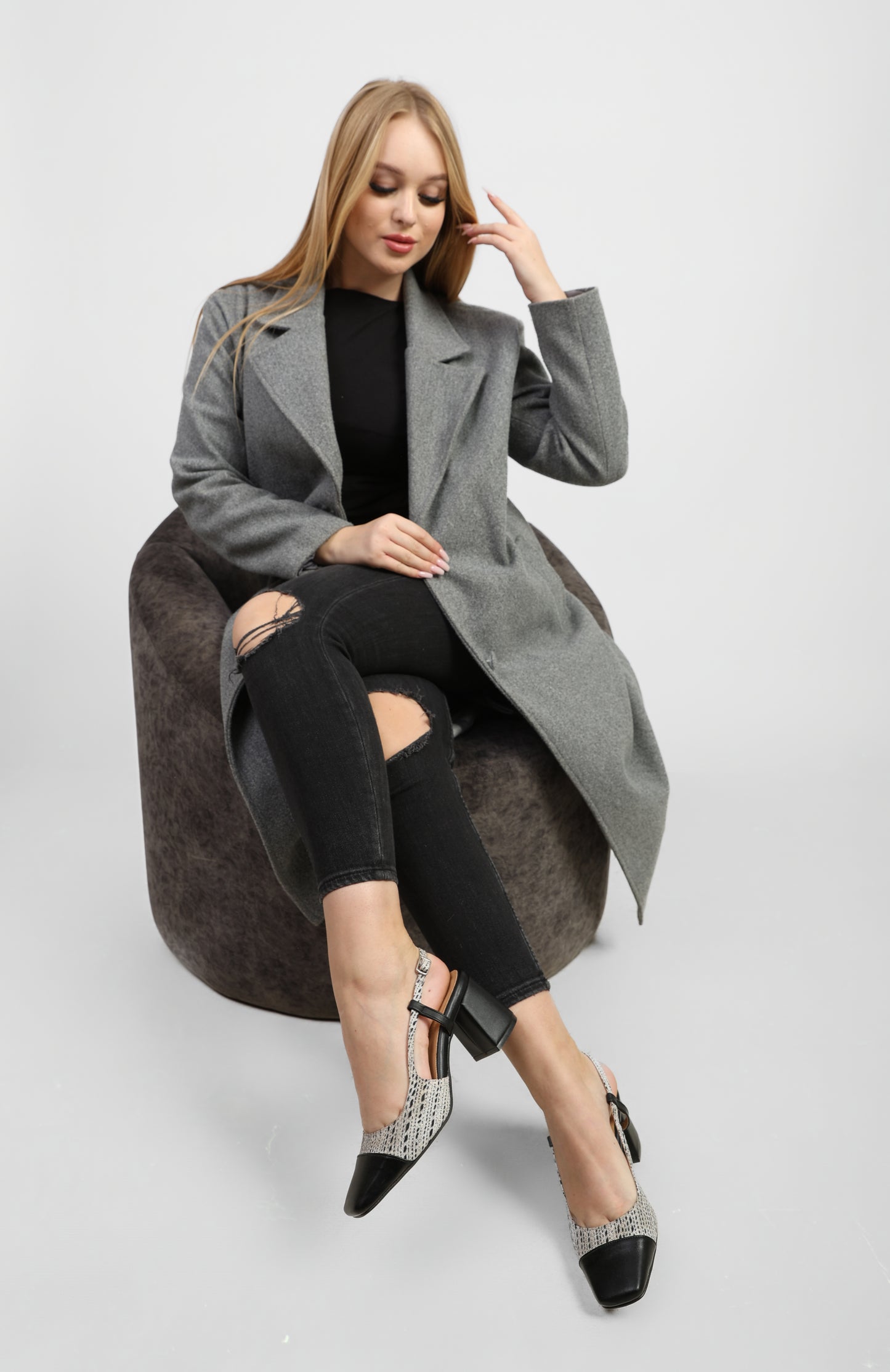 Alina Mid Heel - Mixed color black and white