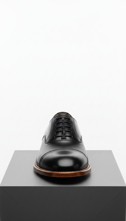 Obsidian Cap-Toe Leather Derby