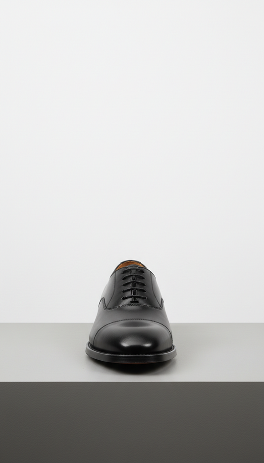 Black Italian Leather Oxford